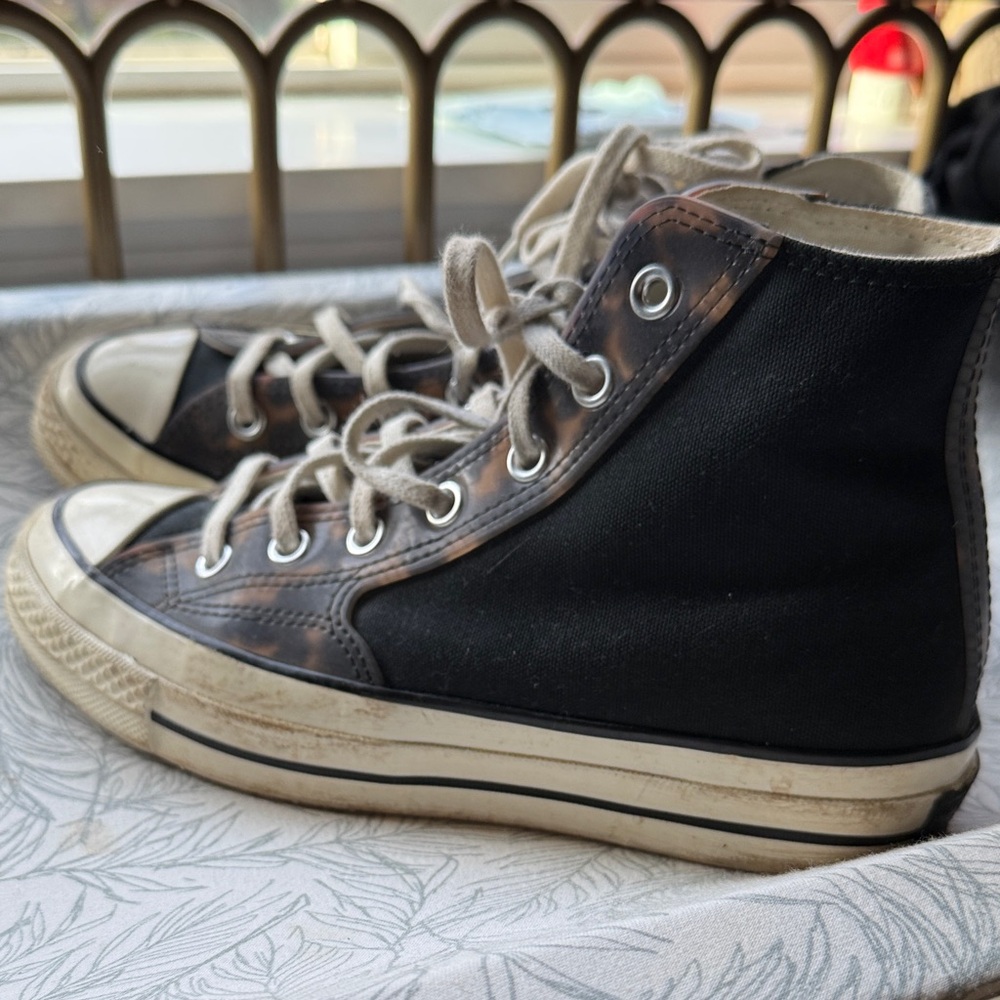 Converse Black and Brown High-Top Sneakers - Picture 3 of 9